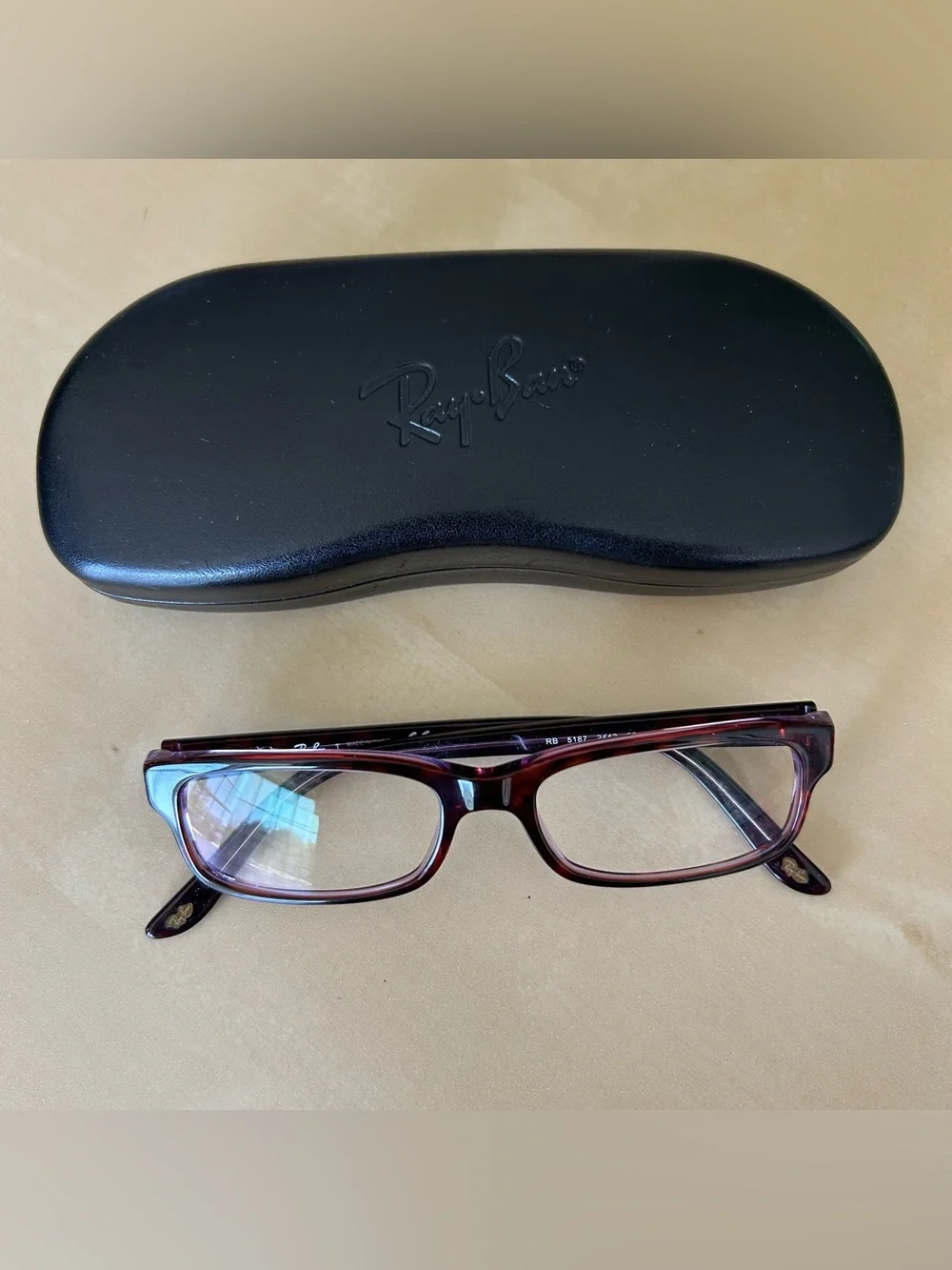 Ray-Ban RB5187 2442 Eyeglasses Frames Purple Tortoise Rectangular 50-16-140